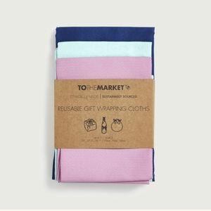 Set of three reusable wrapping cloths